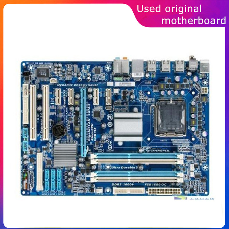 Used LGA 775 For Intel P43 GA-EP43T-S3L EP43T-S3L Computer USB2.0 SATA2 Motherboard DDR3 16G Desktop