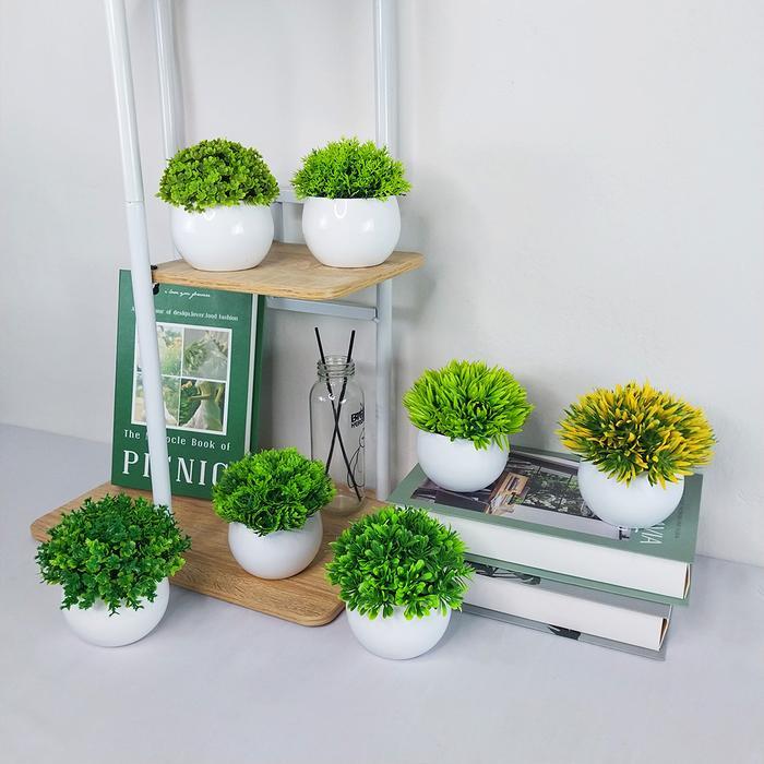 "New" Sampai7an Bonsai Mini Tanaman Hias Plastik Pot Bunga Lucu Bonsai Minimalis Hiasan Meja