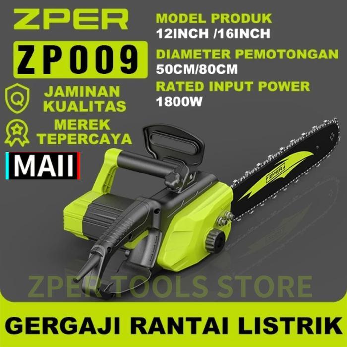 CODZPER Mesin Potong Kayu Mesin Chainsaw Gergaji Potong Pohon Kayu Gergaji Mesin Potong Kayu ZP009