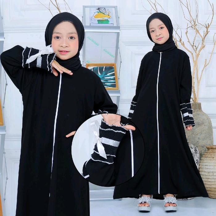 Abaya Gamis Hitam Dubai 872 Tangan Plisket Ameera Gamisabaya Terbaru 