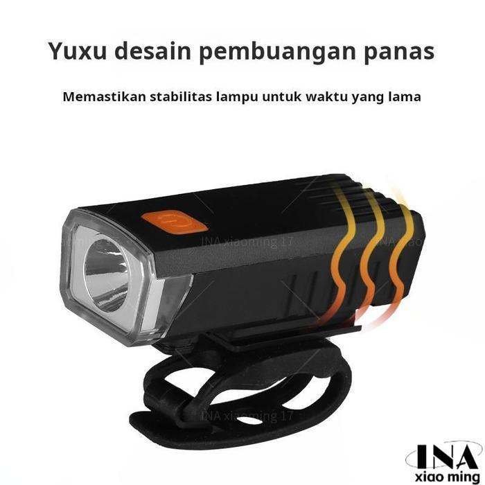 Lampu depan sepeda untuk bersepeda di malam hari, lampu sepeda gunung isi ulang, lampu sepeda gunung