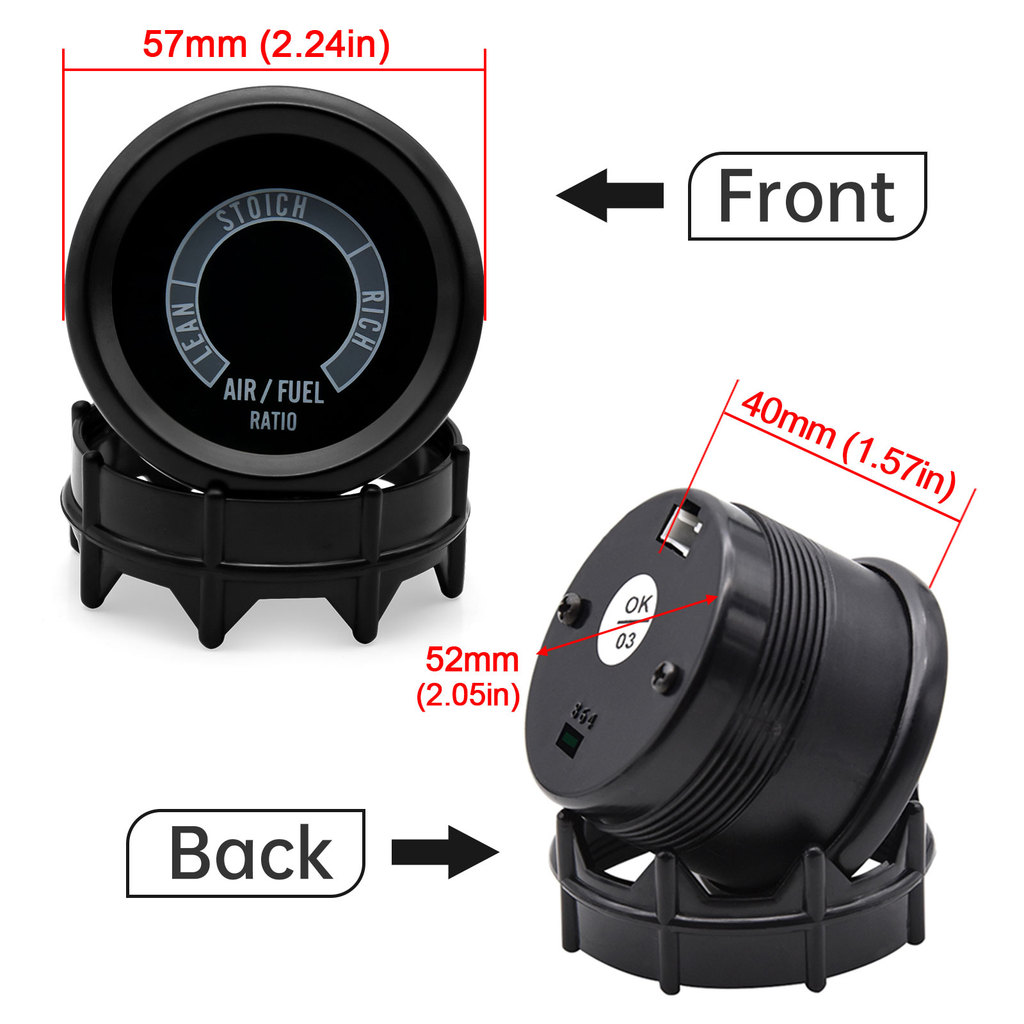 HD AFR METER WITH OXYGEN SENSOR CAR GAUGE AFR 52MM FIT FOR 12V CAR VOLTMETER NARROWBAND DIGITAL AIR