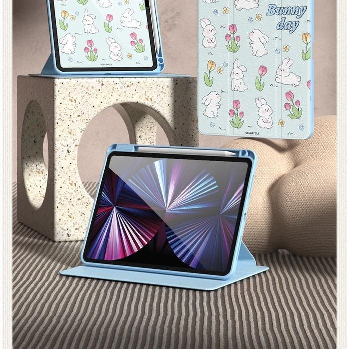 LEVINO CASE IPAD AKRILIK 360 ROTATING FLIP CUTE GRAFFITI FOR IPAD GEN 7/8/9 10.2IN IPAD AIR1/AIR2