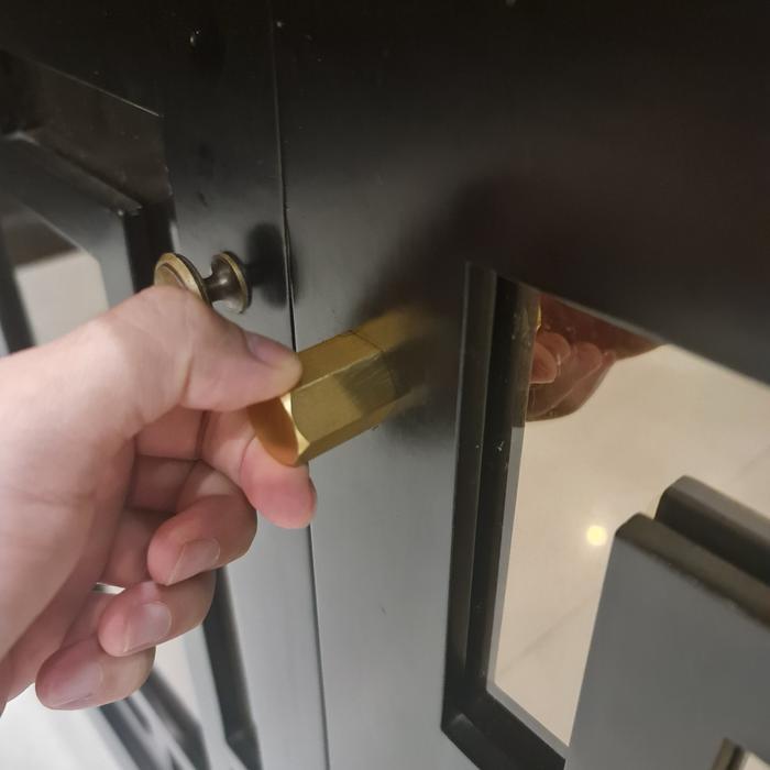 Gold Hexagon End Handle Tabung Hairline Tarikan Lemari Emas