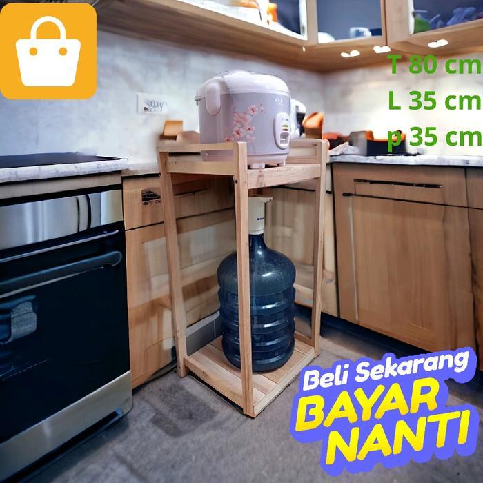 Ukuran Jumbo Rak Dispenser Rak Galon Mejikom Kulkas Mini Rak Serbaguna 2 Susun