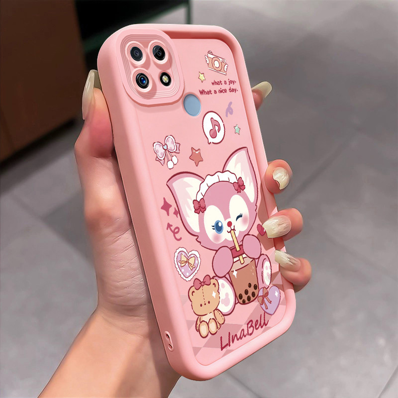 Casing Hp untuk Realme C25 C25s C21 C21Y C25Y C12 C15 Narzo 20 30A 50A Case Kekinian Pink Bubble Tea