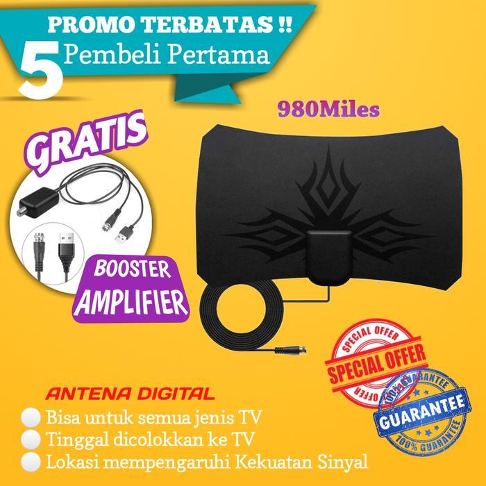 Antene Tv Digital Led Dengan Penguat Sinyal Amplifier Booster Analog
