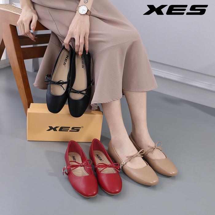 ORIGINAL XES FN-801 / Sepatu Flatshoes Berina Sepatu Kerja Wanita Import black shoes Flat READY