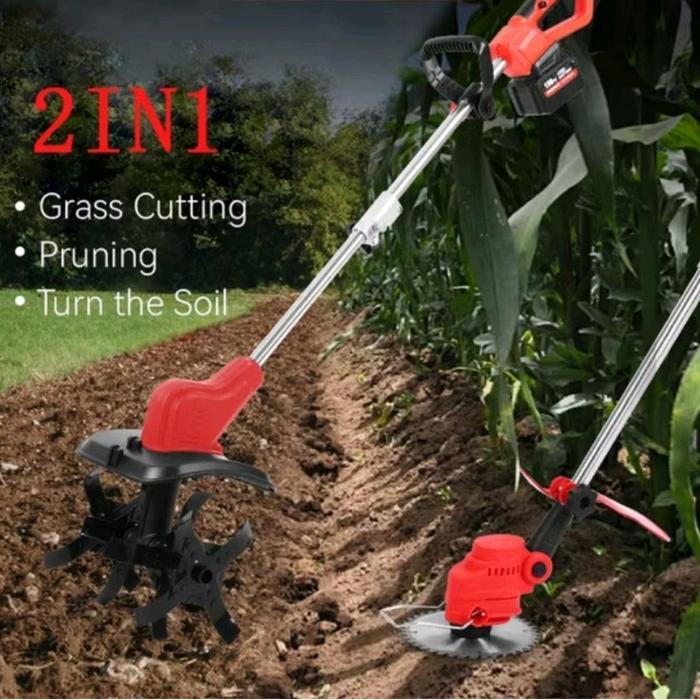 Mesin Potong Rumput 21V Mini Tiller Power Tiller Cultivator Electrik Garden