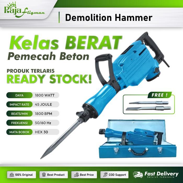 Krisbow Modern - Mesin Bobok Beton Tembok Jack Hammer Fligman Ph 65A Demolition Drill