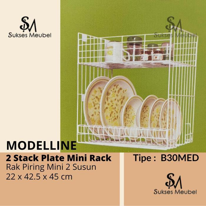 B 30 Med - Rak Modelline / Rak Piring Mini 2 Susun Modelline B30Med