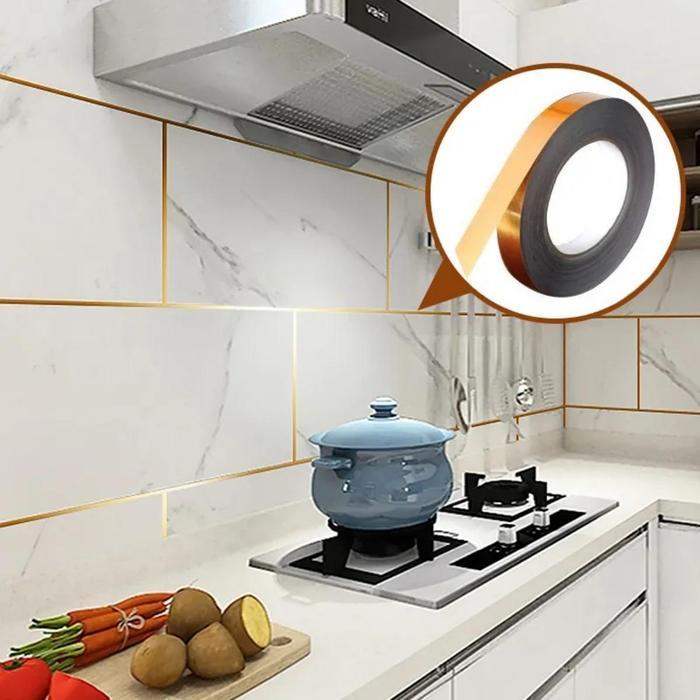 * Stiker Pembatas Gulungan 50M/Stiker Lantai Dekorasi Rumah/Gulungan Stiker Penghalang Celah Lantai