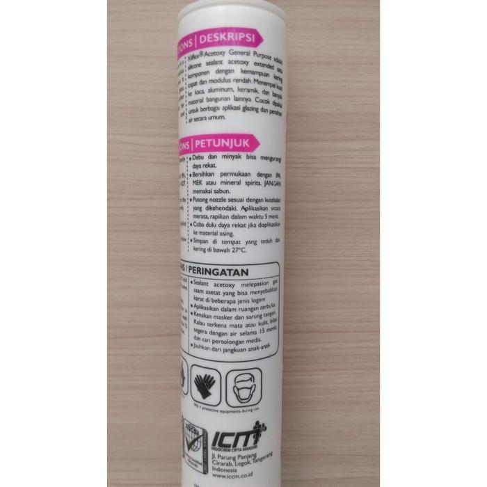 * Lem Silicone Sealant Xiflex grey Asam - Lem Kaca 250 ml