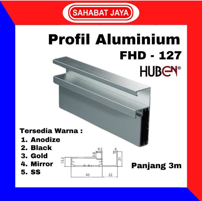 HUBEN Profil Frame Handle Alumunium Aluminium FHD 127 FHD127 FHD-127