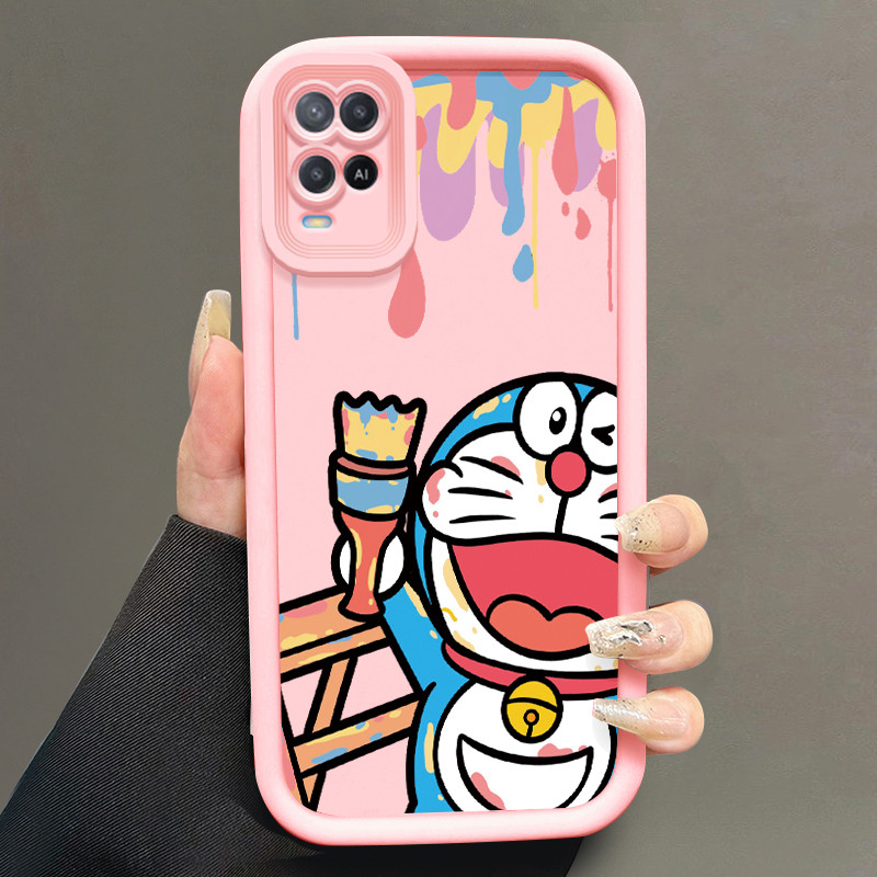 Casing Hp untuk OPPO A54 Case Pelukis Cilik Kartun Anak Kasing silikon Cesing Anti Crack Tahan Banti
