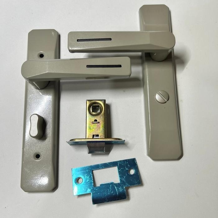 kunci pintu kamar mandi 2309 / gagang handle aluminium pintu pvc wc silver hitam putih