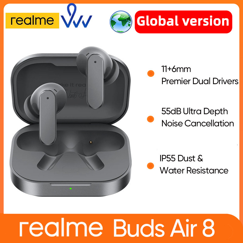 realme Buds Air 8 Wireless Earphone Active Noise Cancelling True Hours Battery TWS Earbuds Bluetooth