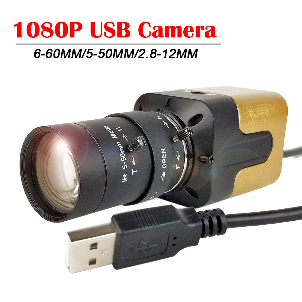 DISKON 1080P Full HD Mini PC Webcam USB BOX Camera with 5-50MM Manual Zoom Varifocal CS Lens for Sky