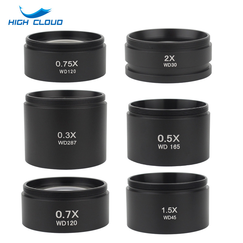 WD165 0,5X 0,7X 0,75X 1,5X 2,0X Benang Lensa Objektif Tambahan 48Mm Lensa Kaca Barlow untuk Mikrosko