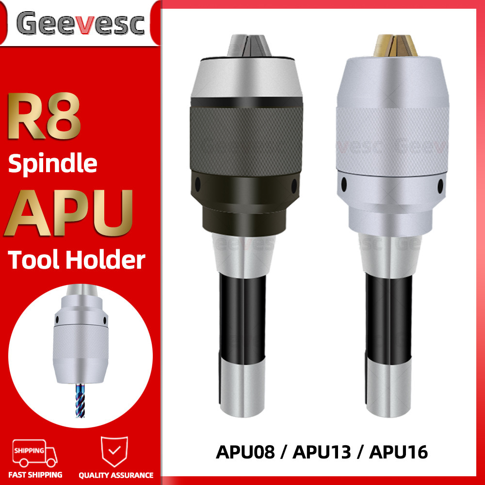 R8 Spindel APU13 APU16 Tempat Alat Chuck Bor Terintegrasi M12 Benang 7/16 Mesin Penggilingan CNC Tem