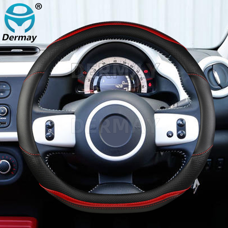 Penutup Roda Kemudi Mobil untuk Renault Twingo Anti-selip Kulit Serat Mikro Bersirkulasi + Aksesori 