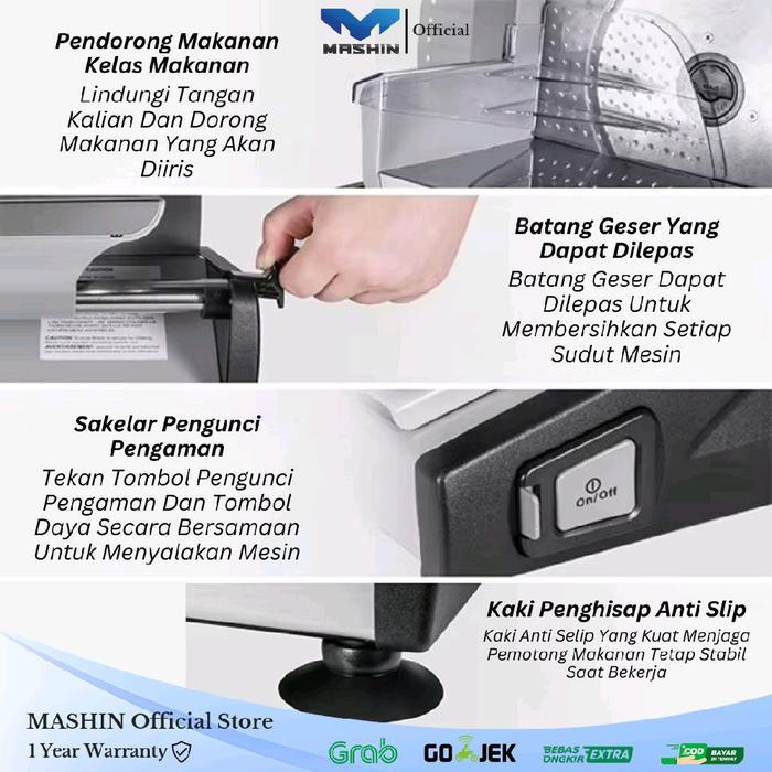 Meat Slicer Mesin Pengiris Daging Otomatis 10inch Food Slicer 250 ORI