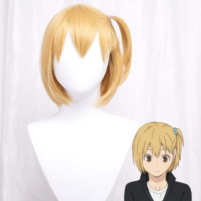 Anime Hitoka Yachi Wig Yachi Hitoka Cosplay Wig Short Golden Synthetic Hair Styled Wig