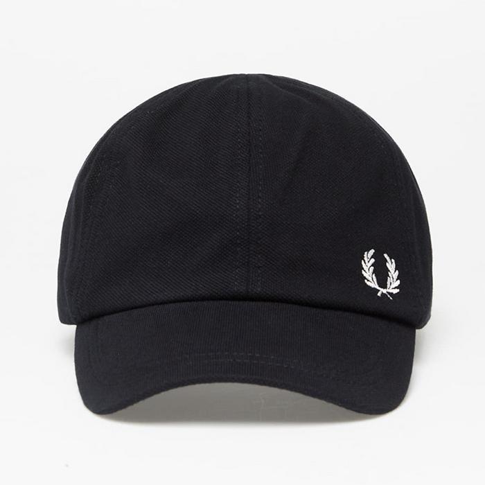 TOPI CAPS - FRED PERRY PIQUE BLACK ORIGINAL AUTHENTIC