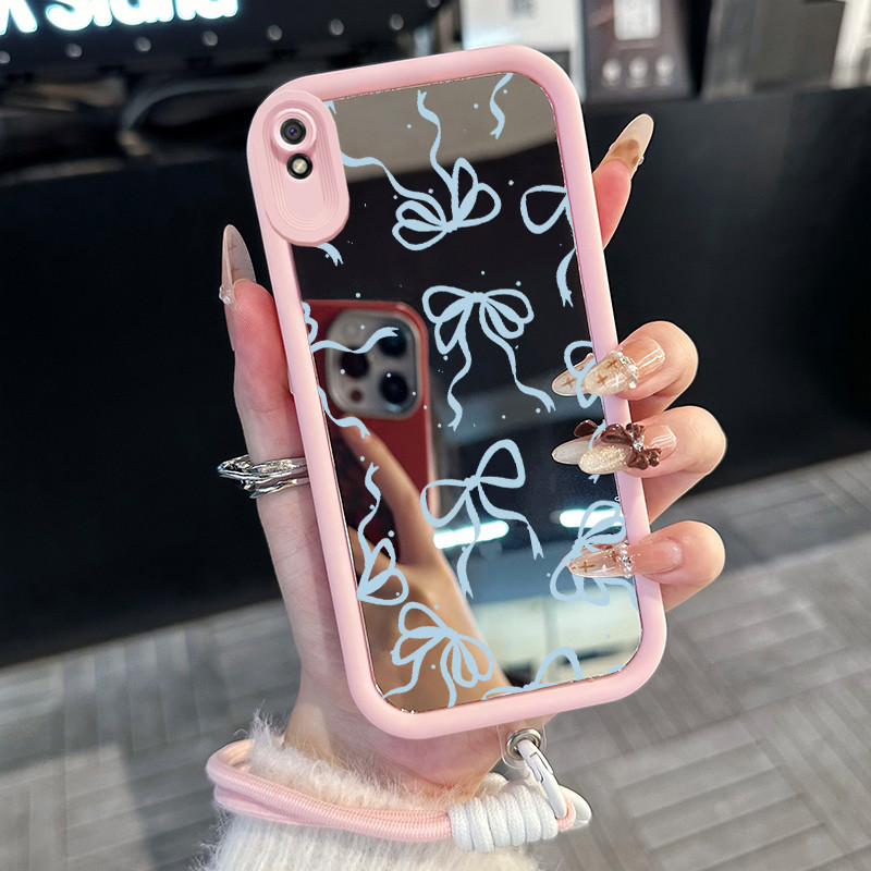 Casing Hp untuk Xiaomi Redmi 9A 9I Case Casing busur pola Silikon Softcase Kasing HP tali gantung Ce