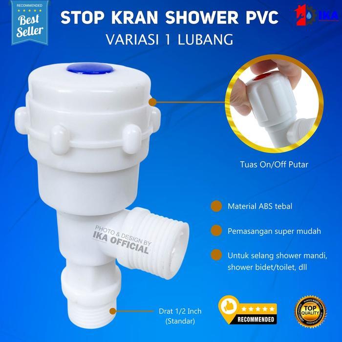 Kran Air/Kran Cabang Plastik PVC Murah Stop Kran Shower 1/2 inch / Kran Jet Shower Closet Mahkota