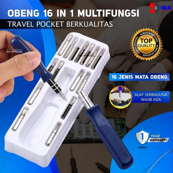 Obeng Set 16 in 1 Mata Mini Multifungsi Serbaguna Screw Driver HEX Obeng Set 16 IN 1 Mini ToolKit