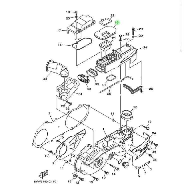 5TL-E5407-01 BUSA CVT FILTER CVT MIO SPORTY SMILE ASLI ORI YAMAHA