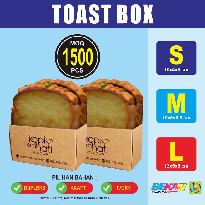 Custom Cetak Kemasan Toast Box Petak Dus Kotak Roti Kopi Dari Hati