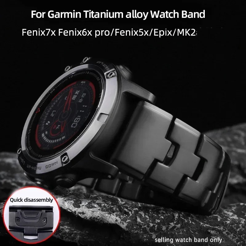 26mm 22mm Quickfit Titanium Strap For Garmin Fenix 6/6X/6XPro/7/7X/5/5X/5XPlus/3 Metal Release Watch