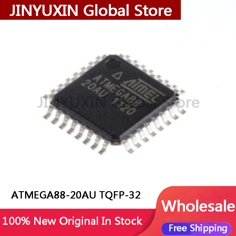 5-20pcs ATMEGA88 20AU ATMEGA88-20AU ATMEGA88-20AUR TQFP-32 IC Chip In Stock Wholesale