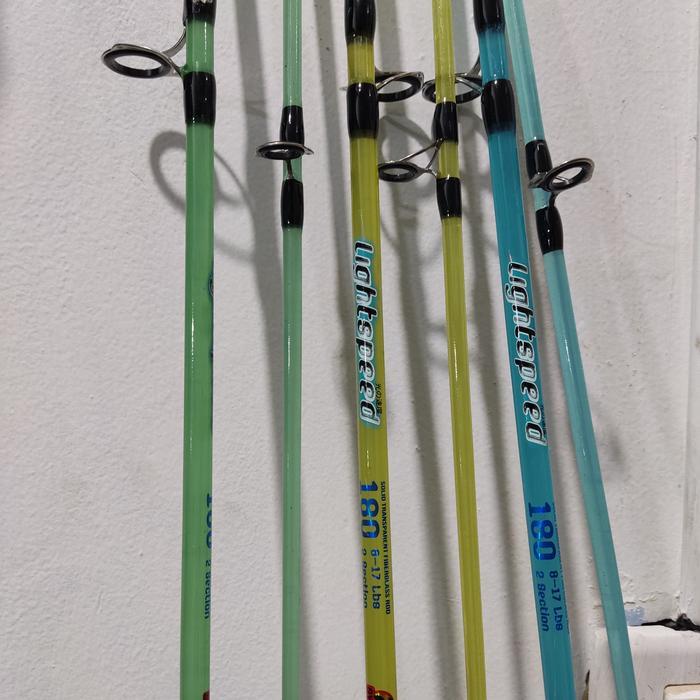 Joran pancing sambung 2 panjang 180cm fiber transparan sambungan drat