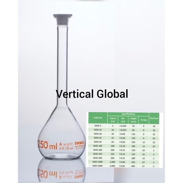 SALE Volumetrik Flask Iwaki Labu Ukur Iwaki 1000 ml 1 ltr kaca TERMURAH