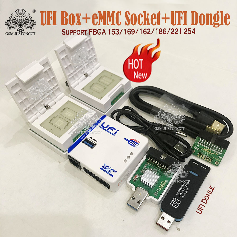 FLASH SALE    New 2022 original UFI Box full set /Ufi Box+UFI DONGLE+EMMC SOCKET Support FBGA 153/16