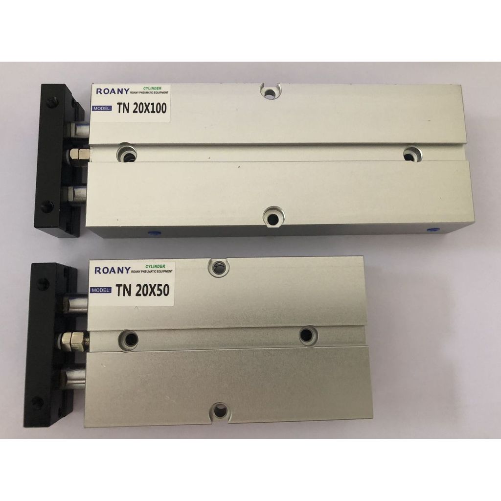 STOK TERBATAS  TN20 TDA Twin Spindle Air Cylinder Bore 20mm Stroke 10-200mm Dual Action Air Pneumati