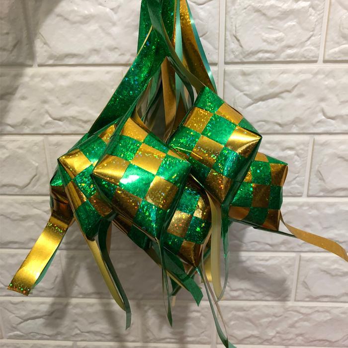 Ketupat Pita Jepang HOLOGRAM Hiasan Ketupat Ketupat Lebaran Size M