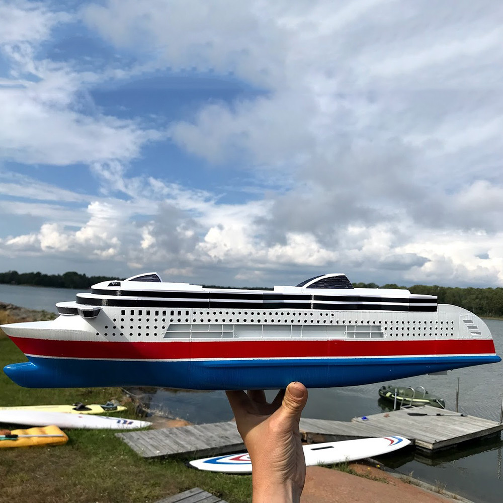 60 Cm RC Boat Ferry Remote Control Boat 3D Printing One-piece Molding RC Boat Model Kit Adult Toy