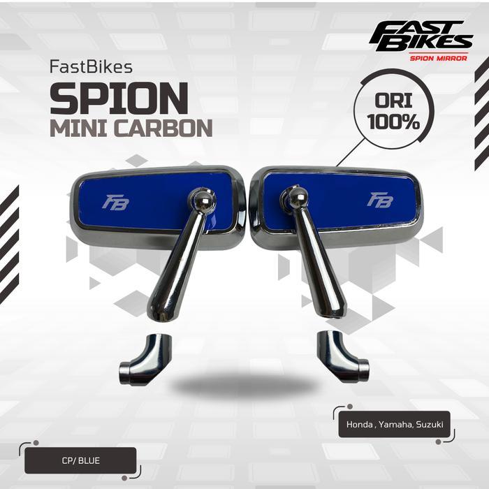 Paling Laris Fastbikes Kaca Spion Variasi Chrome Hitam Mini Karbon Universal Vario Mio Beat Aerox