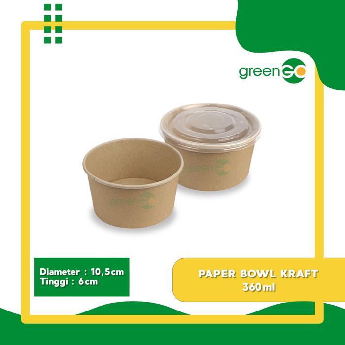 Paper Bowl Kraft 360 Ml - 500 Ml - 650 Ml - 800 Ml Isi 25 Set Paper Bowl + Tutup Paper Bowl Coklat