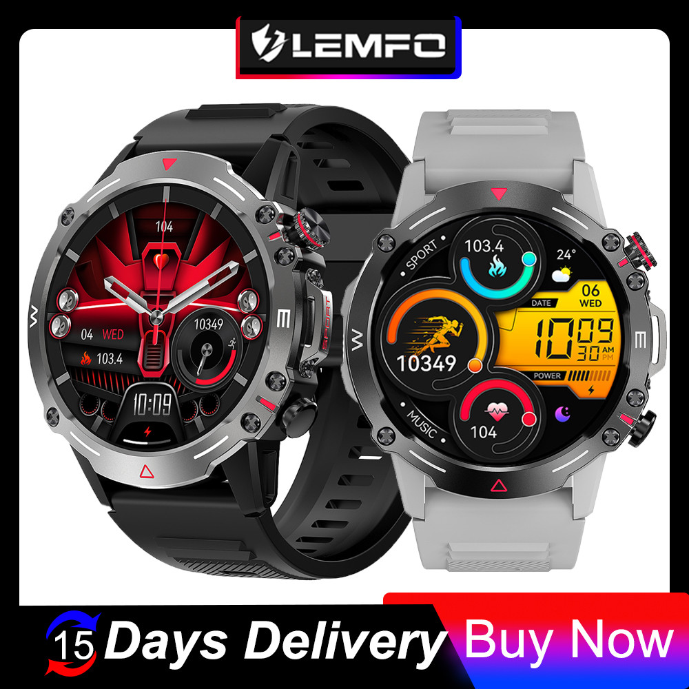 LEMFO HK87  Smart Watch Men Bluetooth Call 1.43inch Full Touch Screen NFC Heart Rate IP68 Smartwatch