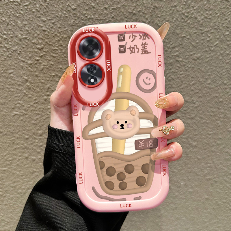 Casing Hp untuk OPPO A60 4G Case Casing HP Softcase silikon Kasing lanyard pribadi penutup penuh war