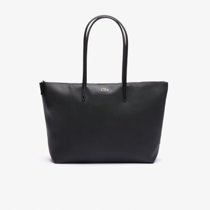 terlaris Lacoste Women's Large L.12.12 Concept Tote Bag Wanita - Black 100% ori