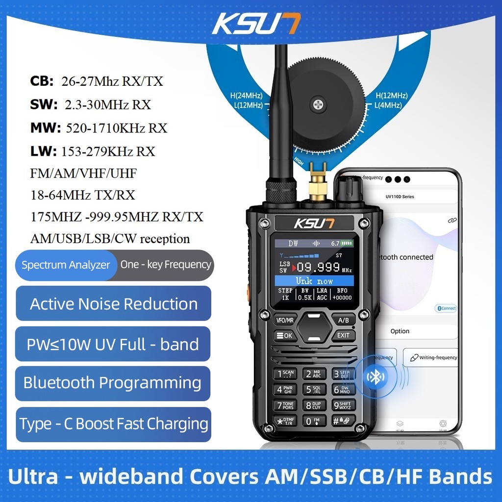 26-27Mhz Cb Radio Station All-Band Am Sw Ssb Hf Vhf Uhf Radio Ham Transcer Amateur Walkie Talkie