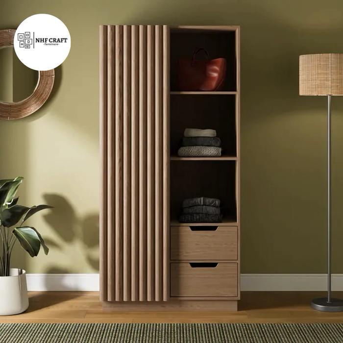 lemari jati minimalis modern / almari jati minimalis / lemari minimalis tundan