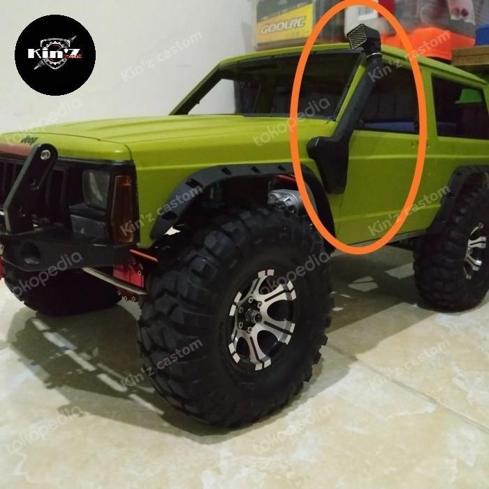 SNORKEL RC 1/10 BODY JEEP CHEROKEE SCX10 , BAHAN RUBER , WARNA HITAM