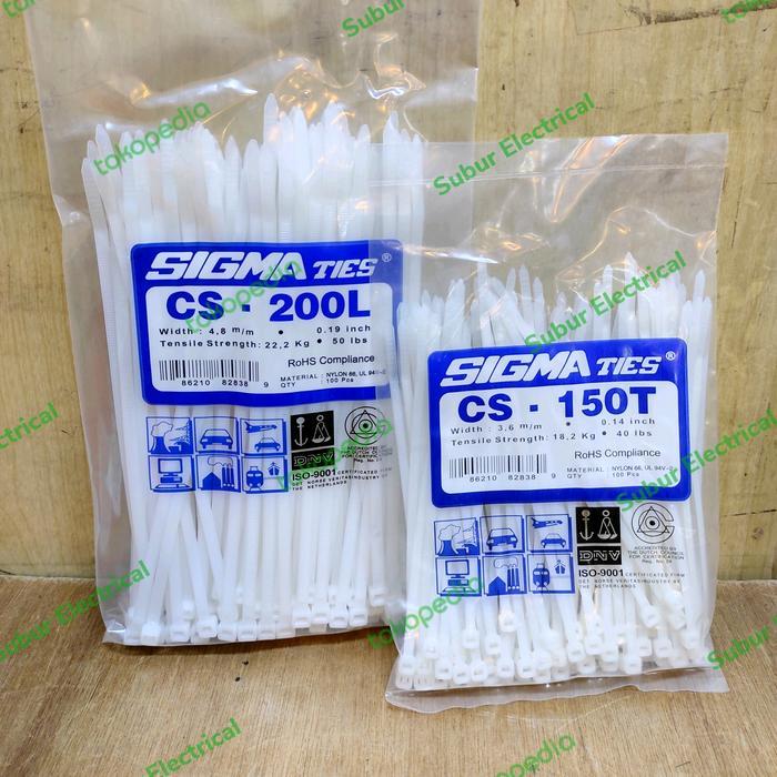 KABEL TIES 15CM SIGMA CS-150T CABLE TIES TIS SIGMA 15CM PUTIH/HITAM